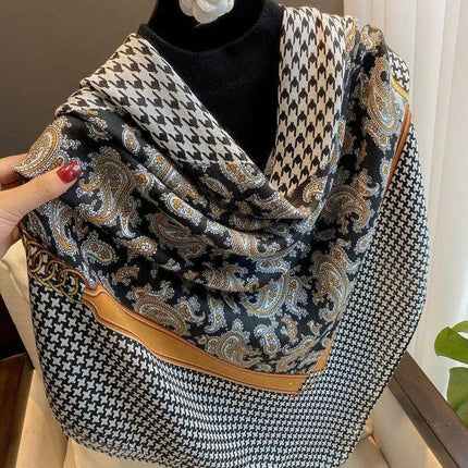 Women Spanish Silk Pashmina Floral Square Shawls - Mad Fly Essentials