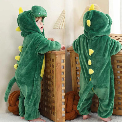 Pajama Set Baby Girl Dinosaur Costume Flannel Outfit - Pajama Set - Miniso - Mad Fly Essentials