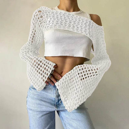 Women Vintage Summer Hollow Crop Top - Mad Fly Essentials