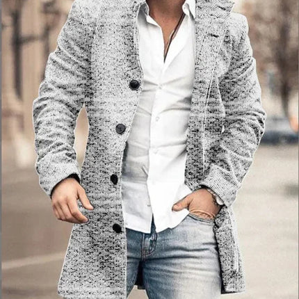 Jacket Men Stand-Collar Long Pocket Coat - Jacket - BC - Mad Fly Essentials