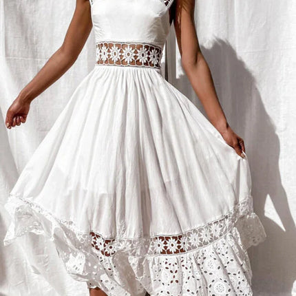 Maxi Dress Women Bohemian Lace White Sundress - Maxi Dress - Roddrsya - Mad Fly Essentials