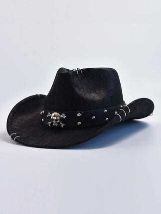 Hat Men Vintage Leather Cowboy Hat - Hat - LDSLYJR - Mad Fly Essentials