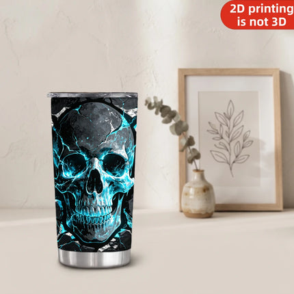 Coffee Mug Blue Fire Skull Stainless Tumbler - Coffee Mug - Tiandirenhe - Mad Fly Essentials