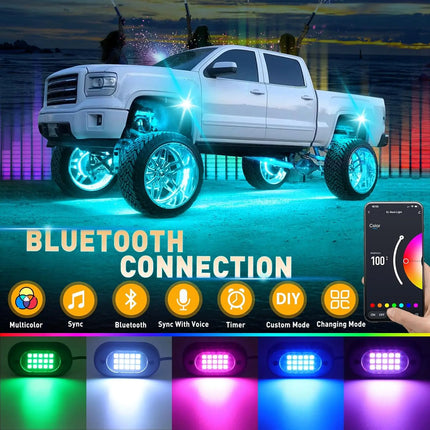 Auto LED Light RGB 14pod App Underglow Chasis Lighting - Auto LED Light - Dselchun - Mad Fly Essentials