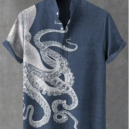 Hawaiian Shirt Men TIKI Red Octopus 3D Animal Shirt - Hawaiian Shirt - Wuiliy - Mad Fly Essentials