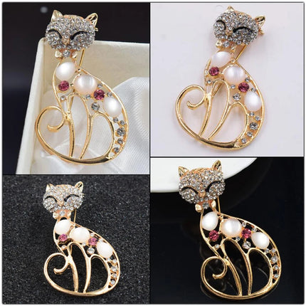 Women Shop Opal Owl Fox Cat Animal Brooches Women Accessories - Women Shop - Sinleery - Mad Fly Essentials
