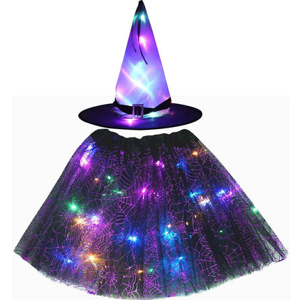 Halloween Adult Kids LED Witch Hat Spider Costume Dress - Mad Fly Essentials