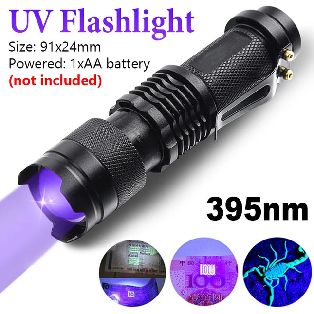 UV LED Zoomable Inspection Flashlight