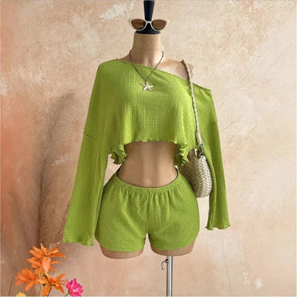 Activewear Set Women Transparent Crop Top Set - Activewear Set - Bessmini - Mad Fly Essentials