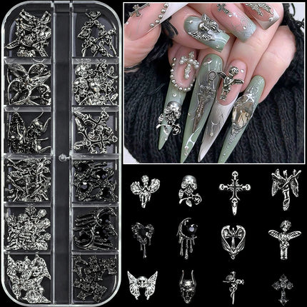 Nail Essentials Metal Punk Full Glitter Diamond Cross Nail Art - Nail Essentials - Nail Art - Elaimei - Mad Fly Essentials