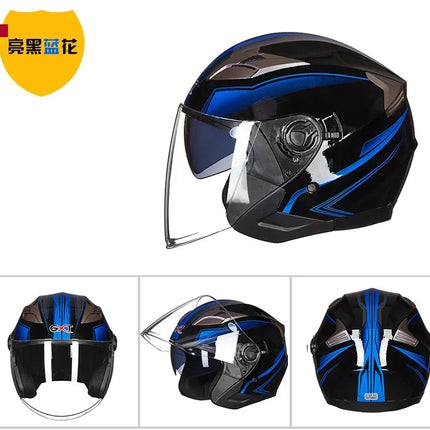 Motorcycle Helmet Half Face Double Lens Helmet - Motorcycle Helmet - Herobiker - Mad Fly Essentials