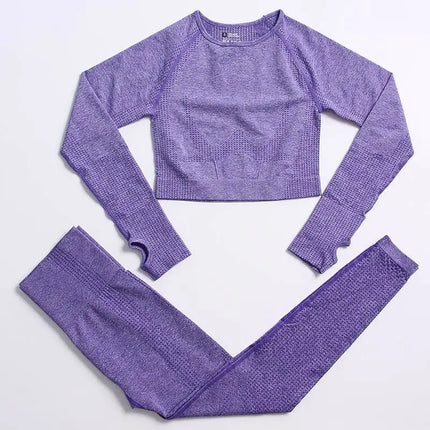 Outfit Set Women 2pc Solid Seamless Top Leggings Set - Outfit Set - Ensemble - Mad Fly Essentials