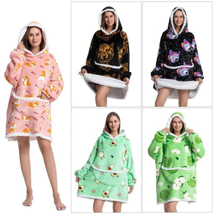 Women Oversized Animal Avocado Blanket Hoodies - Mad Fly Essentials