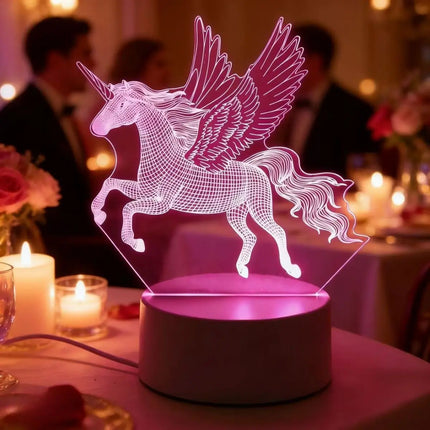 LED Night Light USB Pink Pegasus Unicorn Desk Lamp - Safe HID Light - LED Night Light - Mad Fly Essentials