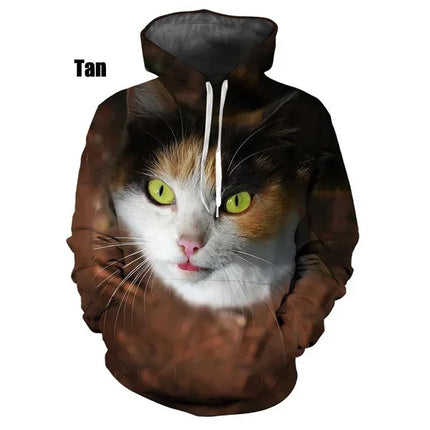Hoodies Men Funny Animals 3D Cat Long Pullover - Hoodies - Heatboywade - Mad Fly Essentials