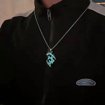 Necklace Luminous Kids Gothic Dragon Neck Cord Party Pendant Boy New - Losstower - Necklace - Mad Fly Essentials