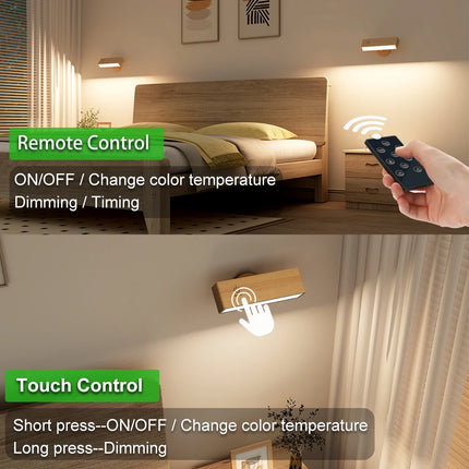 LED Pendant Light 360 Rotatable Beech Wood Wall Lamp - LED Pendant Light - IMDGR - Mad Fly Essentials
