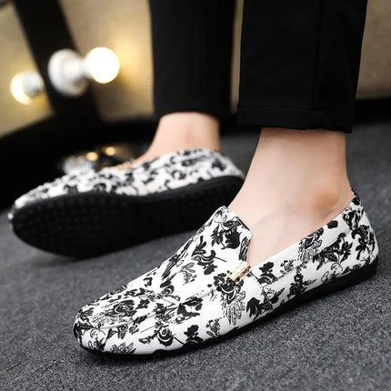 Loafers Men Business Casual Floral Loafers - Loafers - ZXQ - Mad Fly Essentials