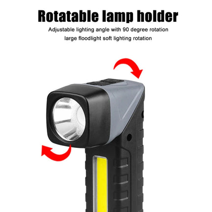 Multifunctional LED USB Rechargeable Camping Work Flashlight
