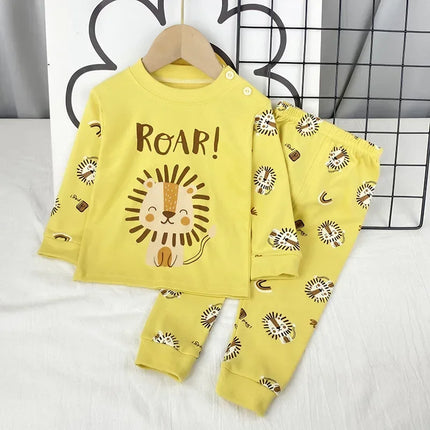 Pajama Set Baby Boy Funny Animal Long Sleepwear Pajamas - Pajama Set - Little Maven - Mad Fly Essentials