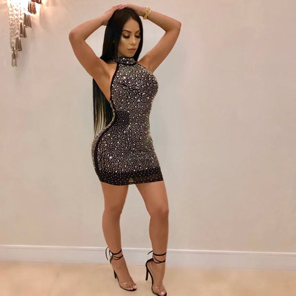 Mini Dress Women Halter 1920s Sequin Party Dress - Mini Dress - Boho Girl - Mad Fly Essentials