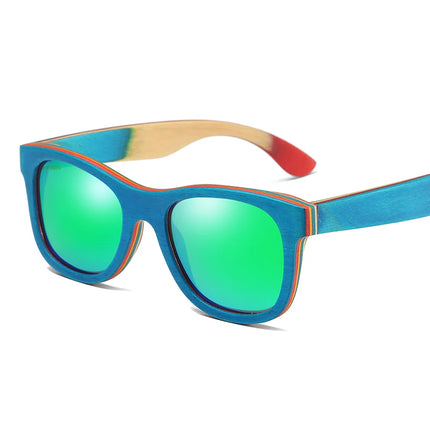 Women Sunglasses GM Blue Frame Bamboo UV400 Sunglasses - Women Sunglasses - GM Sunglasses - Mad Fly Essentials