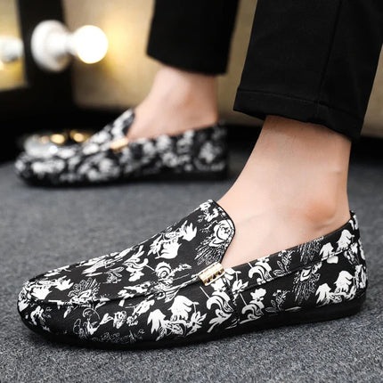 Loafers Men Business Casual Floral Loafers - Loafers - ZXQ - Mad Fly Essentials