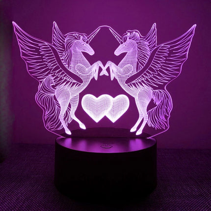 LED Night Light Double Horse-Unicorn 3D Night Light - LED Night Light - TDRSHINE - Mad Fly Essentials