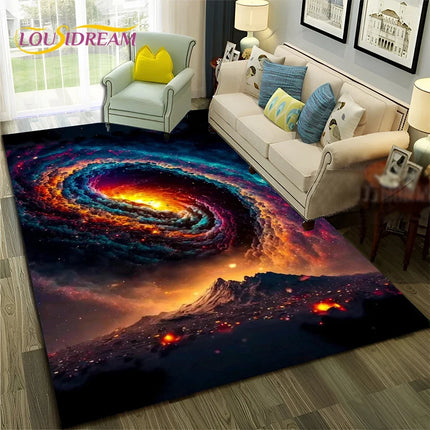 Area Rug Kids Room 3D Universe Galaxy Living Rug - Area Rug - Lousidream - Mad Fly Essentials