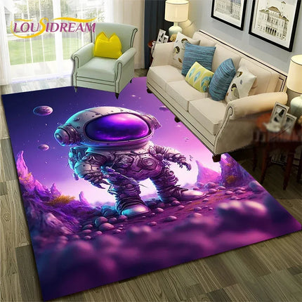 Area Rug Universe Space Galaxy Planet 3D Rug - Area Rug - Essential Rugs - Mad Fly Essentials