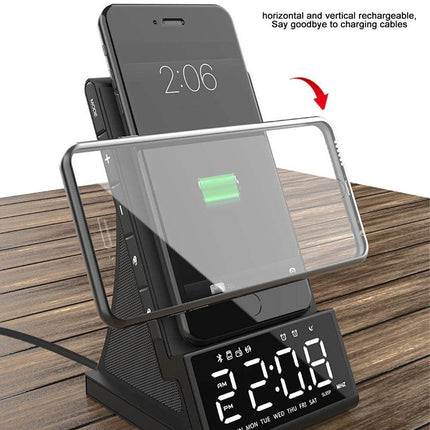 LED Large Screen Alarm Clock with Wireless QI Charging - Mad Fly Essentials