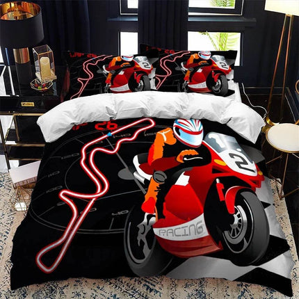 Space Kids Room Motorcycle Bedding Duvet Set - Mad Fly Essentials