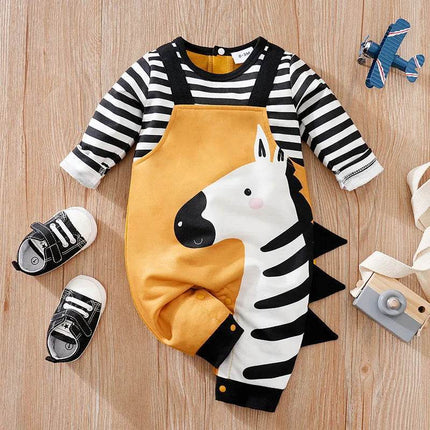 Baby Boy Cartoon Strap 3D Zebra Romper - Mad Fly Essentials