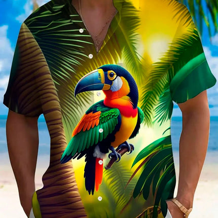 Shirt Men Flamingo Parrot 3D Animal Shirt - Shirt - Orchid - Mad Fly Essentials