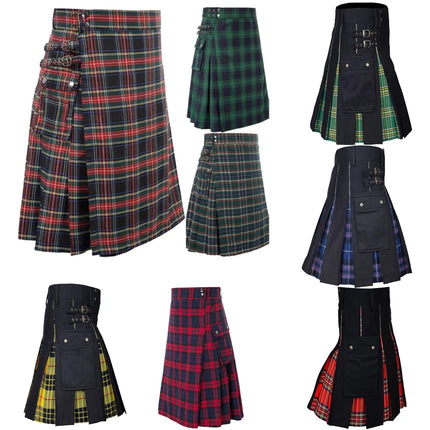 Costume Wear Men Plaid Scottish Buckle Skirt - Costume Wear - Instant Costumes - Mad Fly Essentials