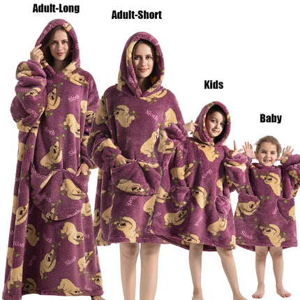 Hoodies Women Family Matching XL Lion Plush Blanket Hoodies - Animal Game - Mad Fly Essentials