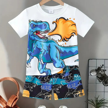 Tracksuit Boy Dinosaur Retro O-Neck Tracksuit Set - Tracksuit - Nifineo - Mad Fly Essentials