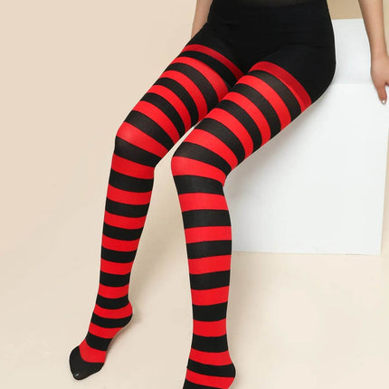 Gilishon Women Gothic Striped Pantyhose Rainbow Slim Elastic Leggings Hosiery - Mad Fly Essentials