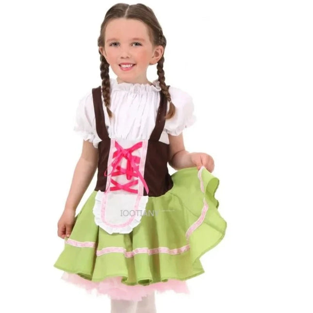 Kids Girl 2024 Bavarian Oktoberfest Maid Waitress Costume