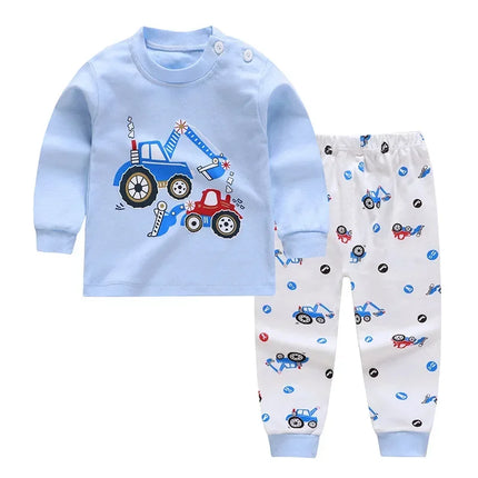 Pajama Set Baby Boy Funny Animal Long Sleepwear Pajamas - Pajama Set - Little Maven - Mad Fly Essentials