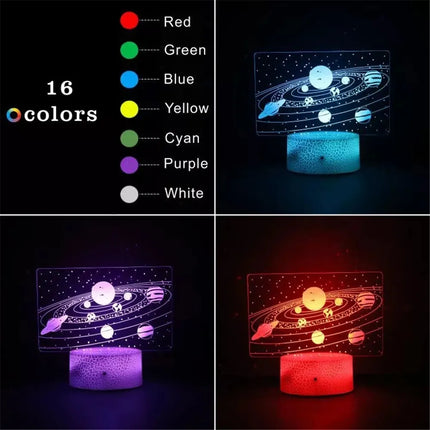 3D LED Solar System Optical Illusion Night Light