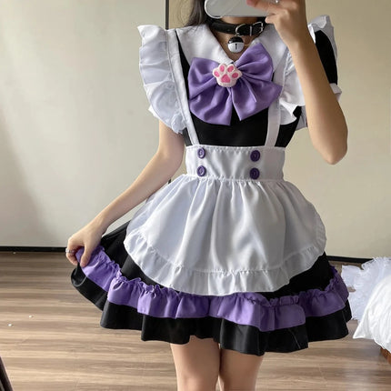 Women Cosplay Schoolgirl Maid Costume Outfit