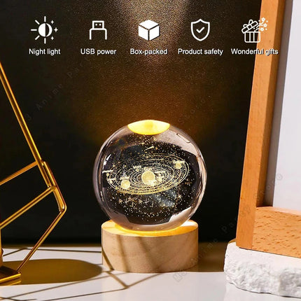 LED Night Light 3D Crystal RGB Planetary Galaxy Lamp - LED Night Light - Trecaan - Mad Fly Essentials