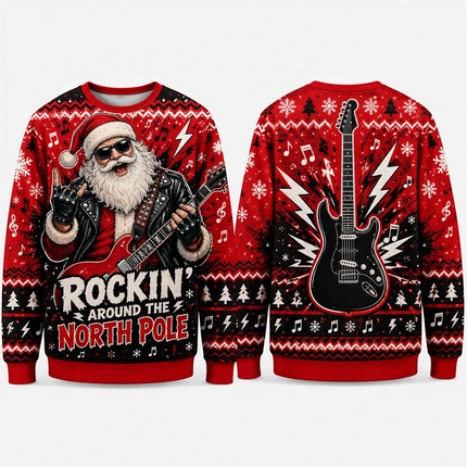 3D Hoodies Men Xmas Rocking Skull Christmas Viking Sweater - 3D Hoodies - Vikineey - Mad Fly Essentials