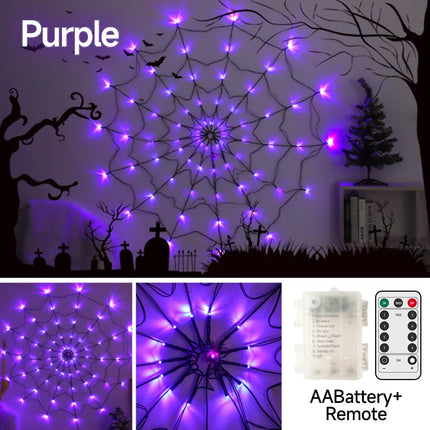 LED Halloween Spider Web Decoration-8 Modes Lights - Lighting & Bulbs Mad Fly Essentials