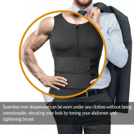 Men Shapewear Waist-Trainer Sauna Suit Sweat-Vest