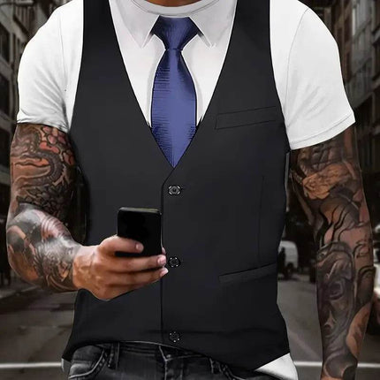 Men Fashion 3D Short Suit Graphic Shirts - Mad Fly Essentials