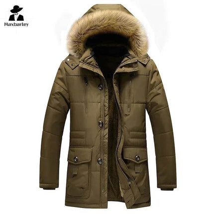 Men Windproof Winter Fur Collar Parka - Mad Fly Essentials