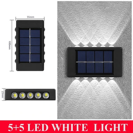 Solar-Powered Outdoor LED IP65 Luminous Wall Sconce