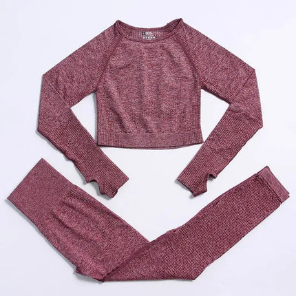 Outfit Set Women 2pc Solid Seamless Top Leggings Set - Outfit Set - Ensemble - Mad Fly Essentials
